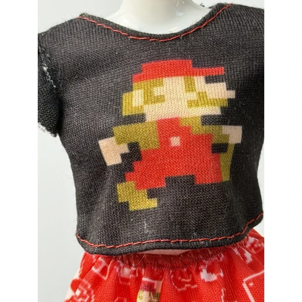 Barbie Super Mario Bros Characters Deluxe Fashion Shirt And Skirt Set